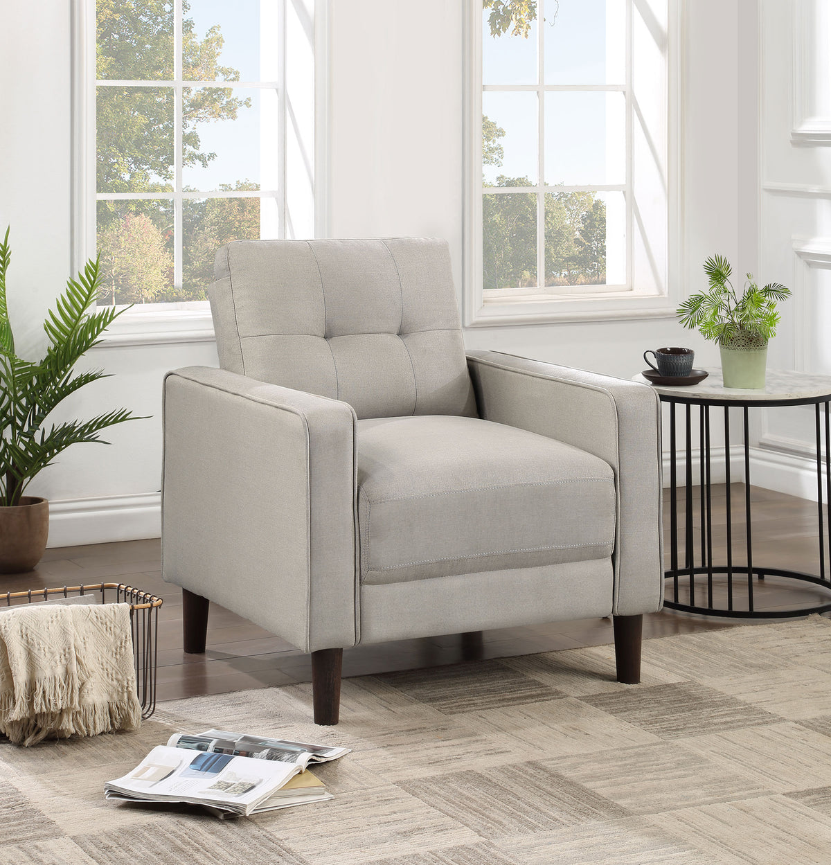 Bowen Upholstered Track Arms Tufted Chair - Chair - Half Price Furniture