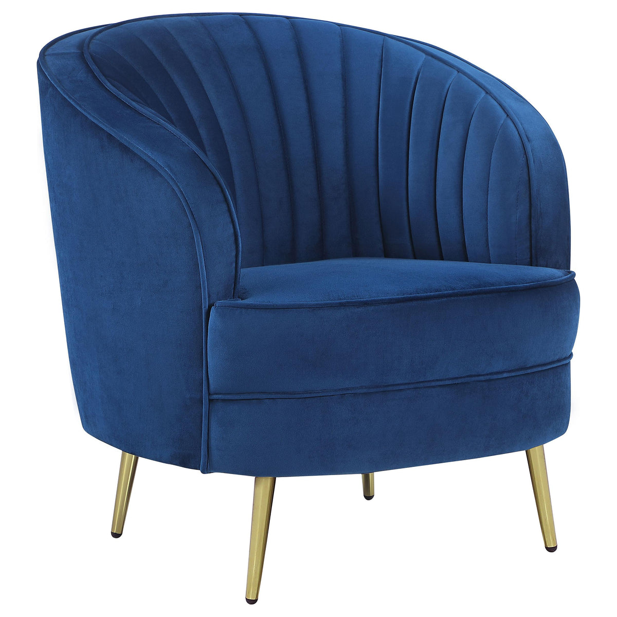 Sophia Upholstered Vertical Channel Tufted Chair Blue  Las Vegas Furniture Stores