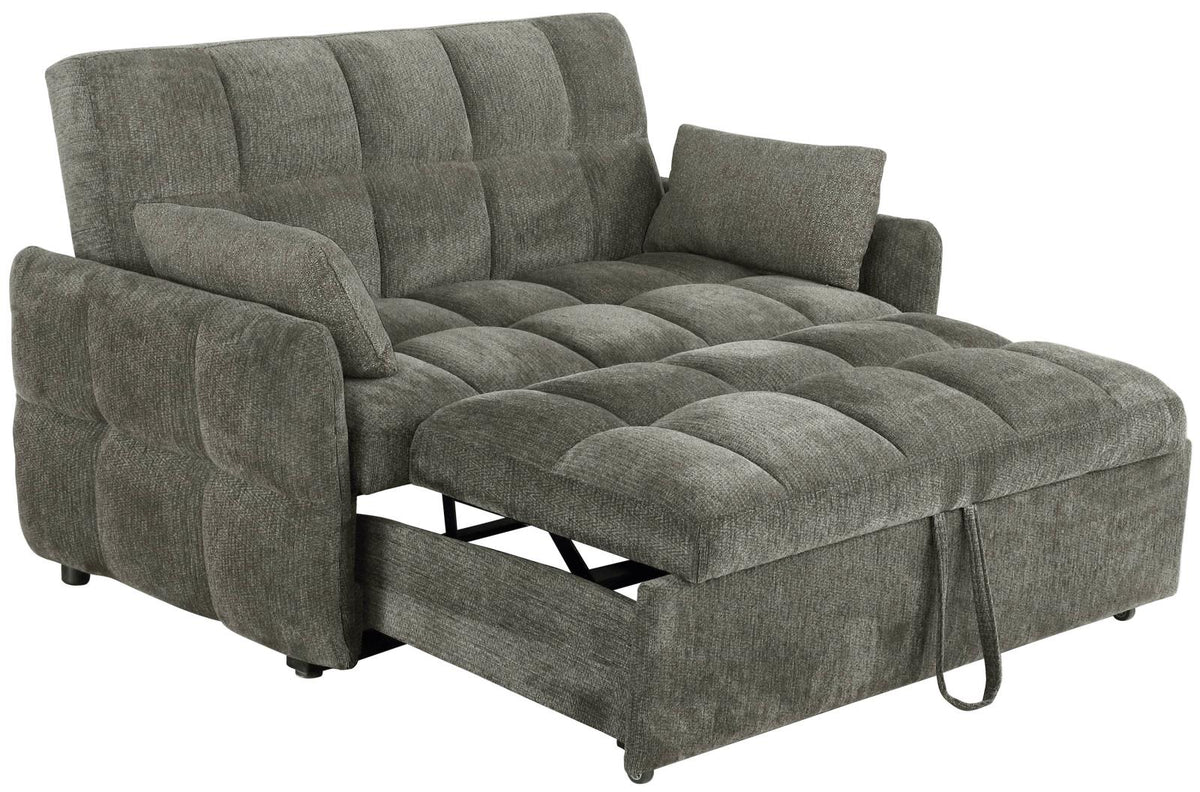 Cotswold Tufted Cushion Sleeper Sofa Bed Dark Grey Half Price Furniture