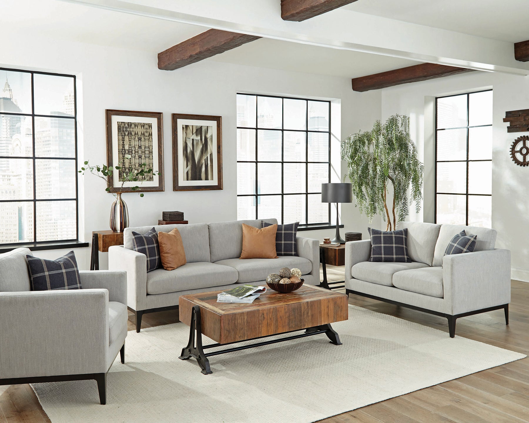 Apperson Living Room Set Grey  Las Vegas Furniture Stores