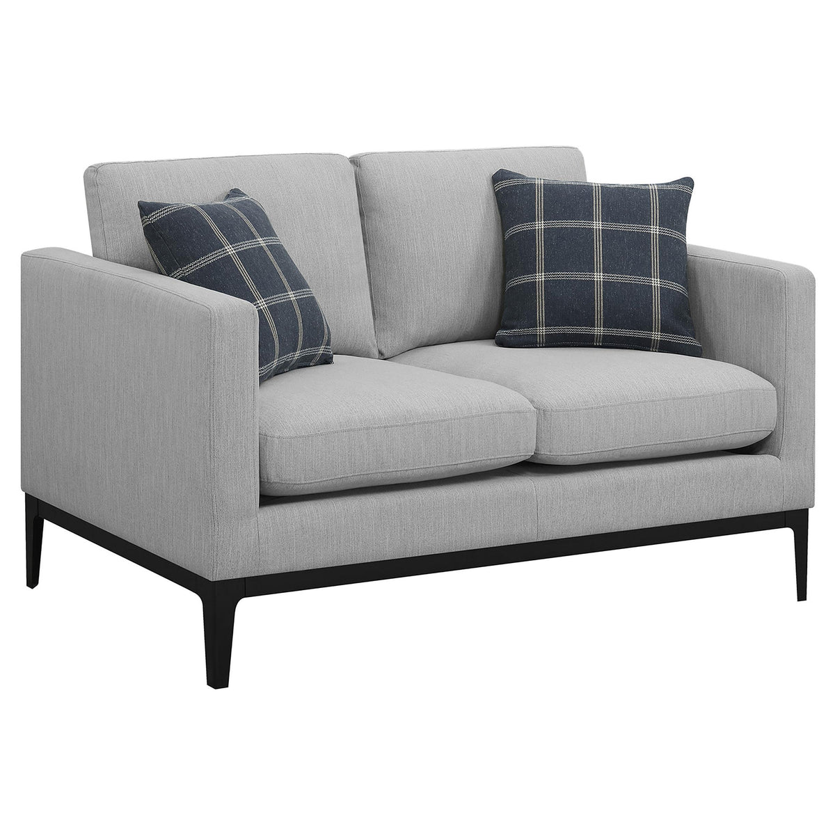 Apperson Cushioned Back Loveseat Light Grey  Las Vegas Furniture Stores