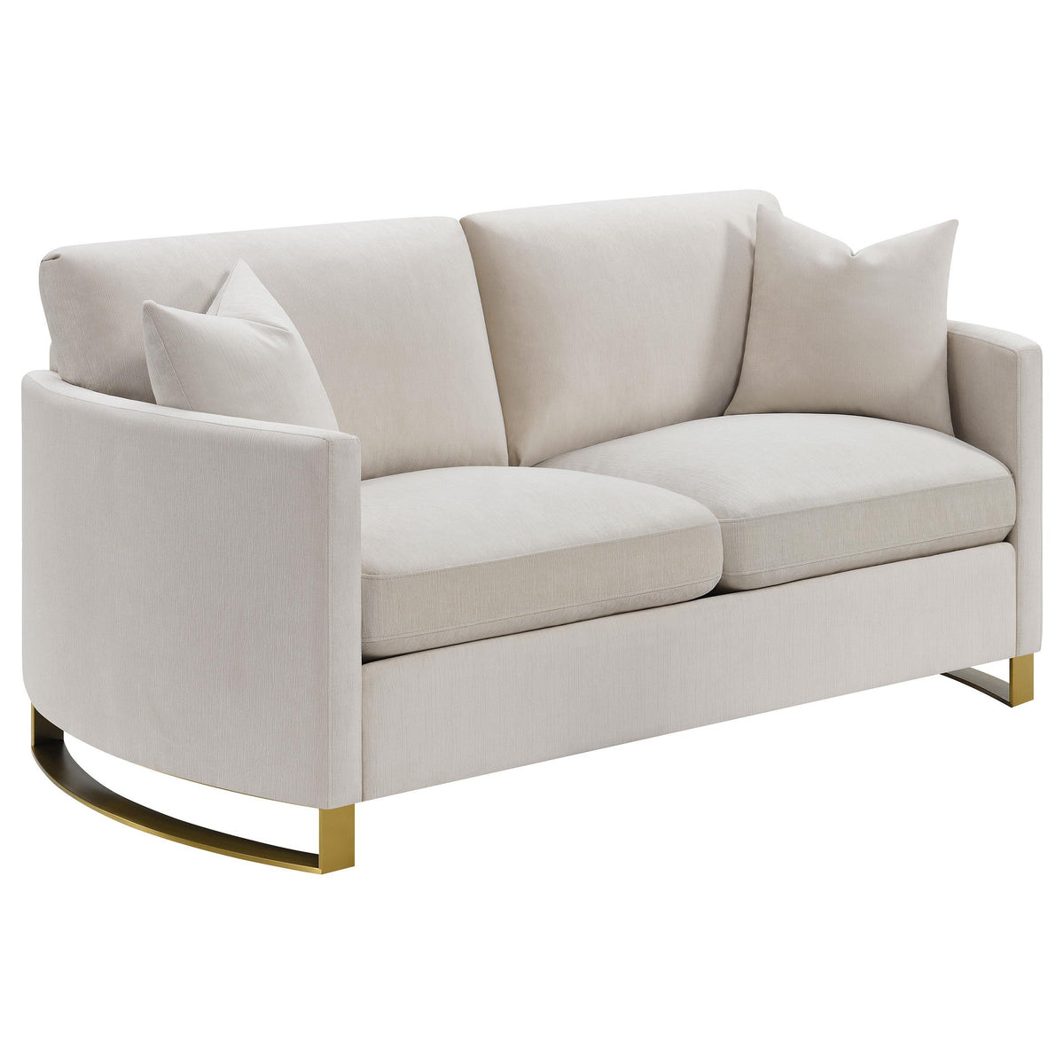 Corliss Upholstered Arched Arms Loveseat Beige  Las Vegas Furniture Stores