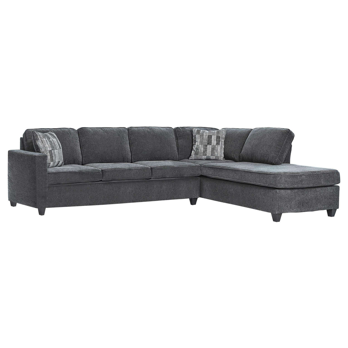 Mccord 2-piece Cushion Back Sectional Dark Grey Half Price Furniture