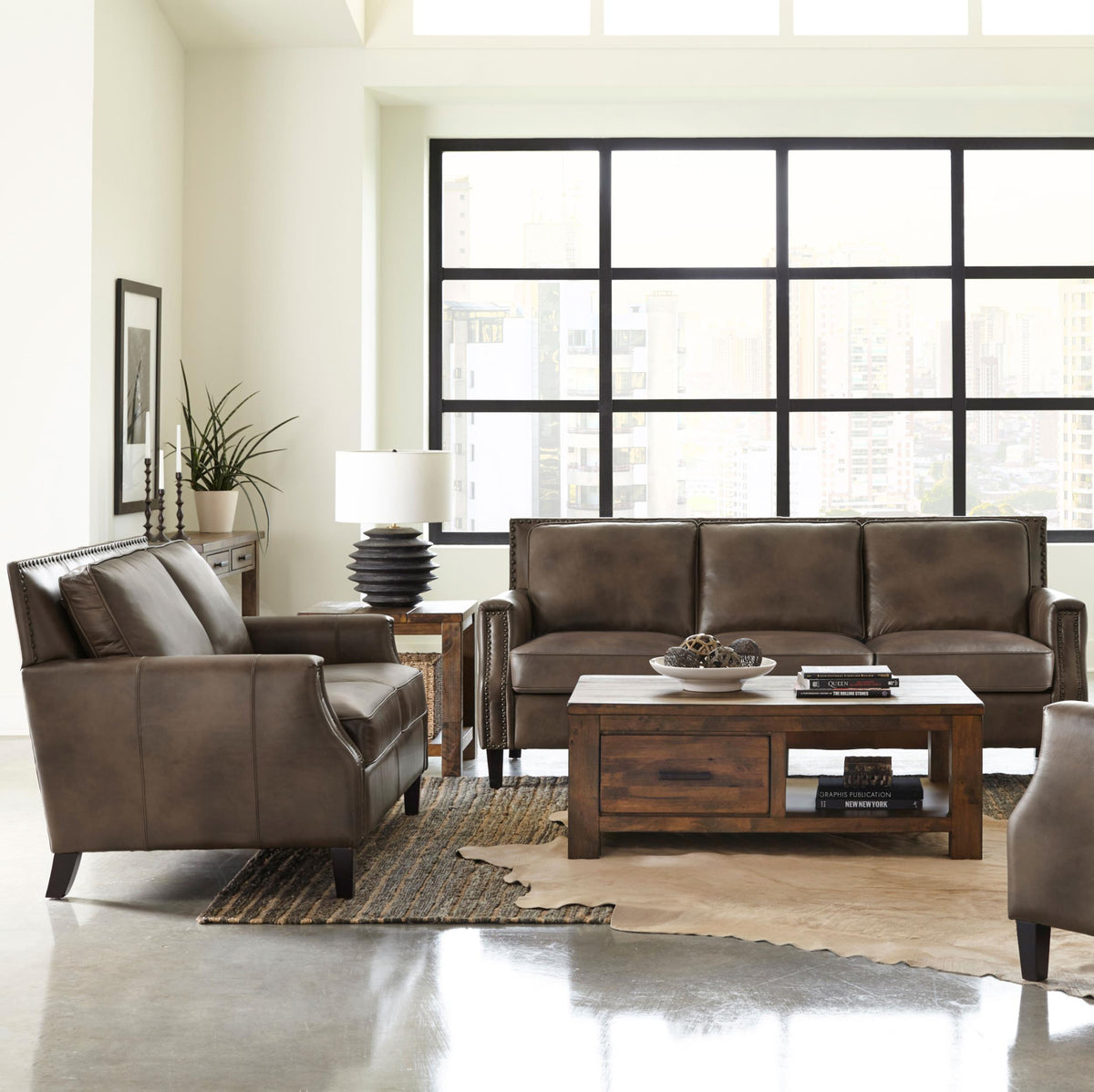 Leaton 2-piece Recessed Arms Living Room Set Brown Sugar  Las Vegas Furniture Stores