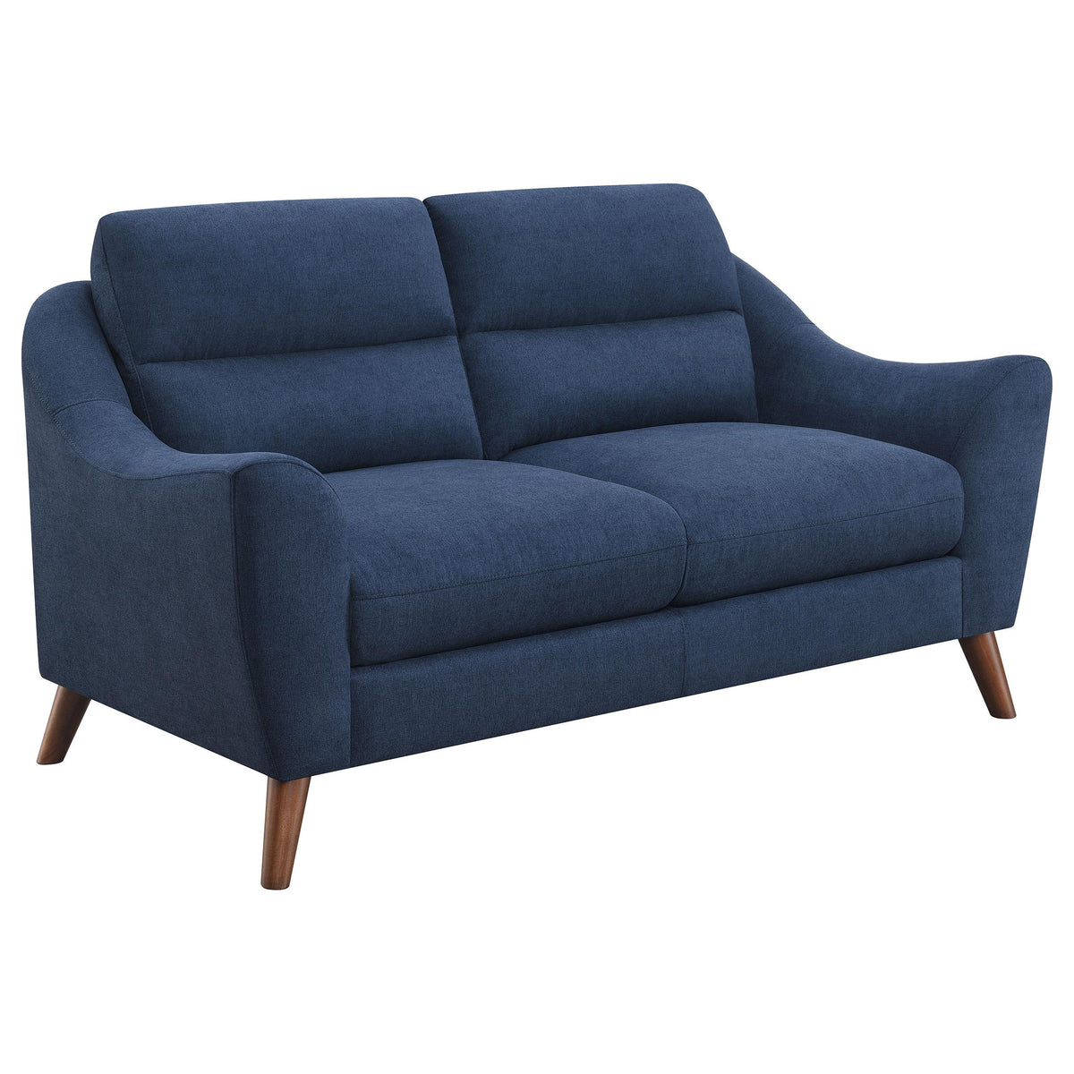 Gano Sloped Arm Upholstered Loveseat Navy Blue Gano Sloped Arm Upholstered Loveseat Navy Blue Half Price Furniture