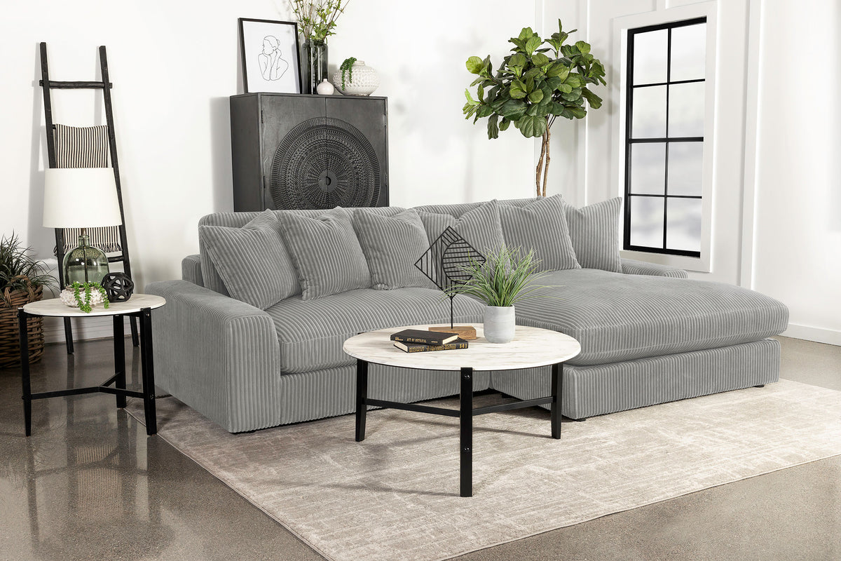 Blaine Upholstered Reversible Sectional Fog Half Price Furniture