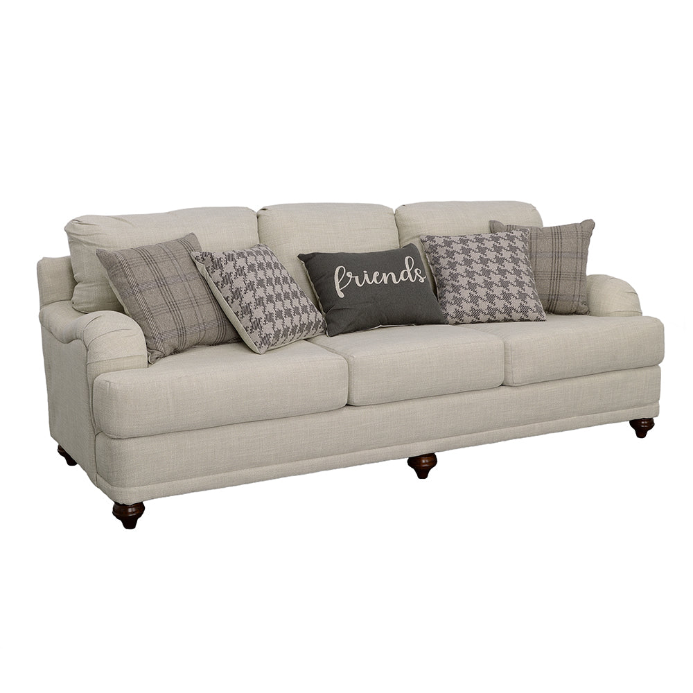 Glenn Cushion Back Sofa Light Grey  Las Vegas Furniture Stores