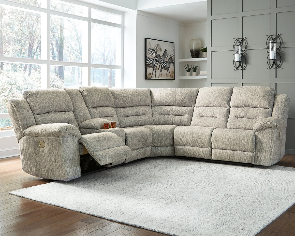 Family Den 3-Piece Power Reclining Sectional Half Price Furniture