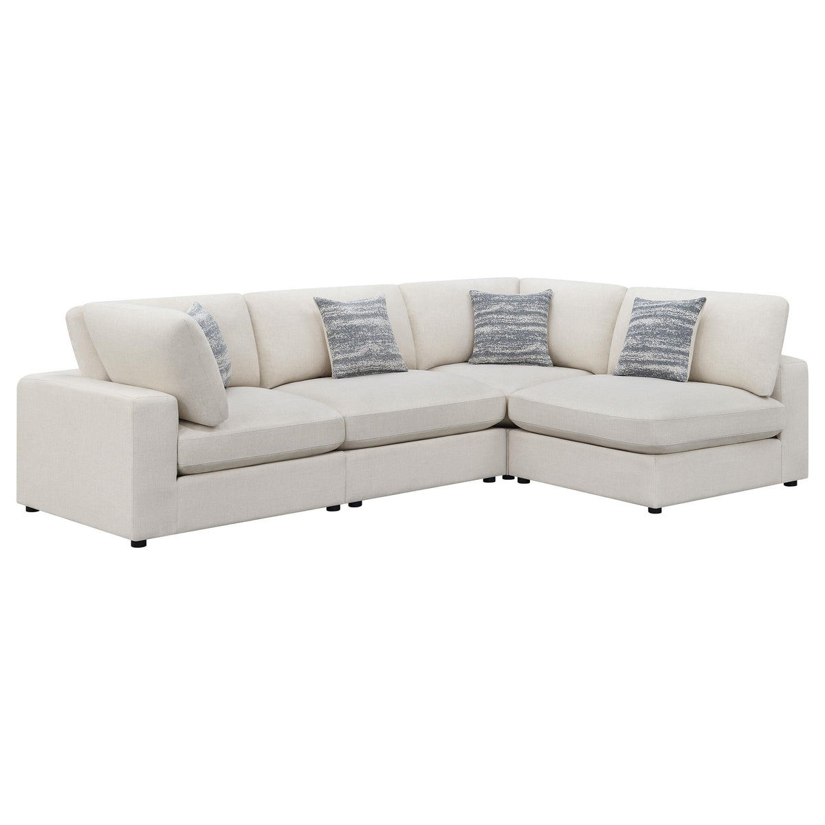 Serene 4-piece Upholstered Modular Sectional Beige Serene 4-piece Upholstered Modular Sectional Beige Half Price Furniture