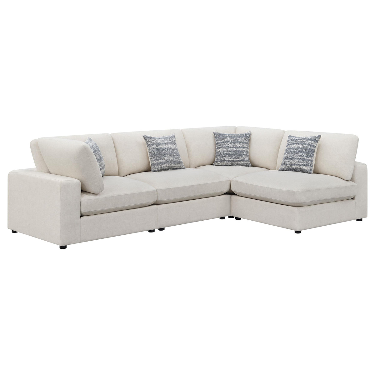 Serene 4-piece Upholstered Modular Sectional Beige Half Price Furniture
