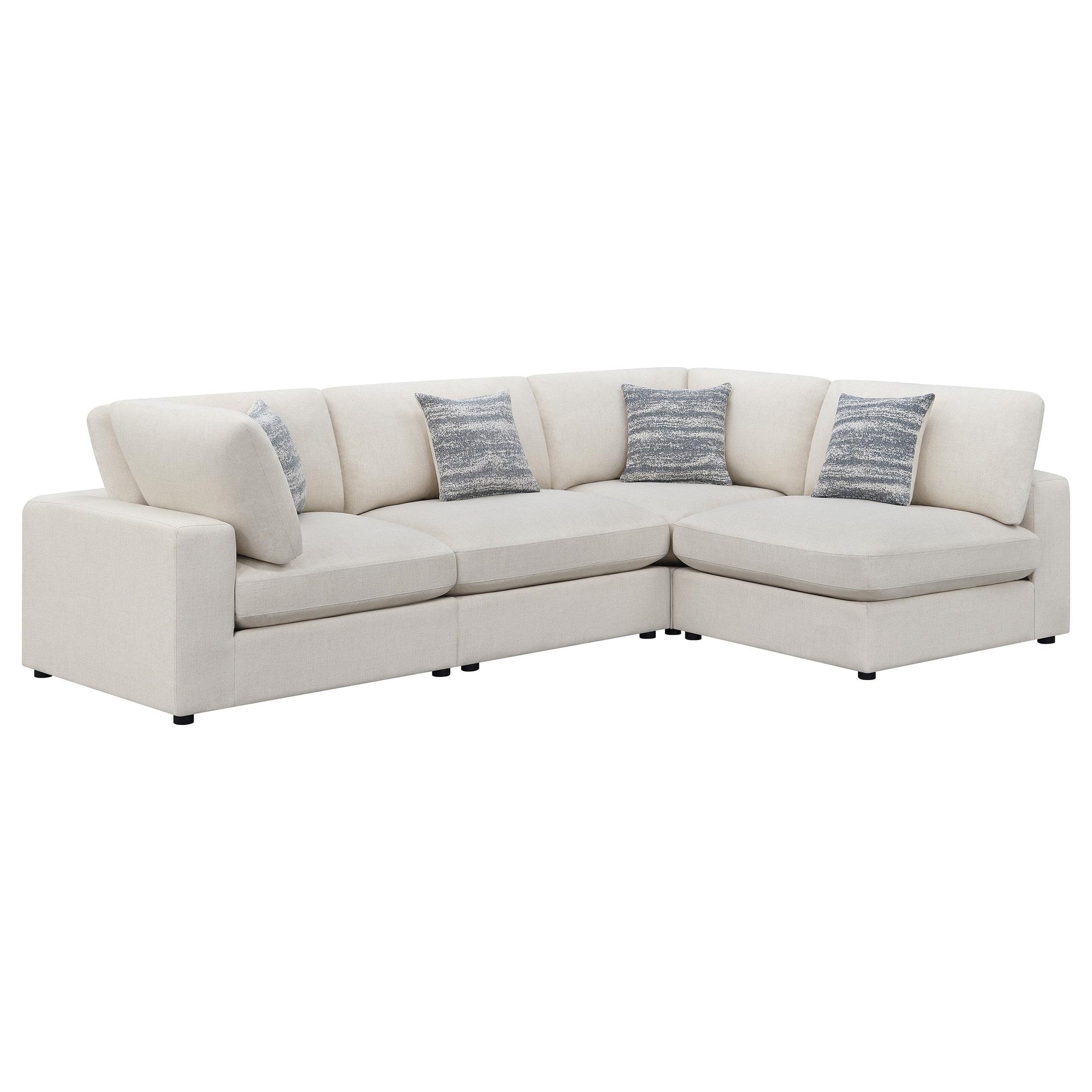Serene 4-piece Upholstered Modular Sectional Beige Half Price Furniture
