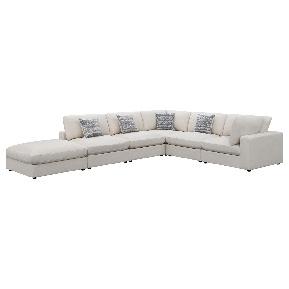 Serene 6-piece Upholstered Modular Sectional Beige Half Price Furniture