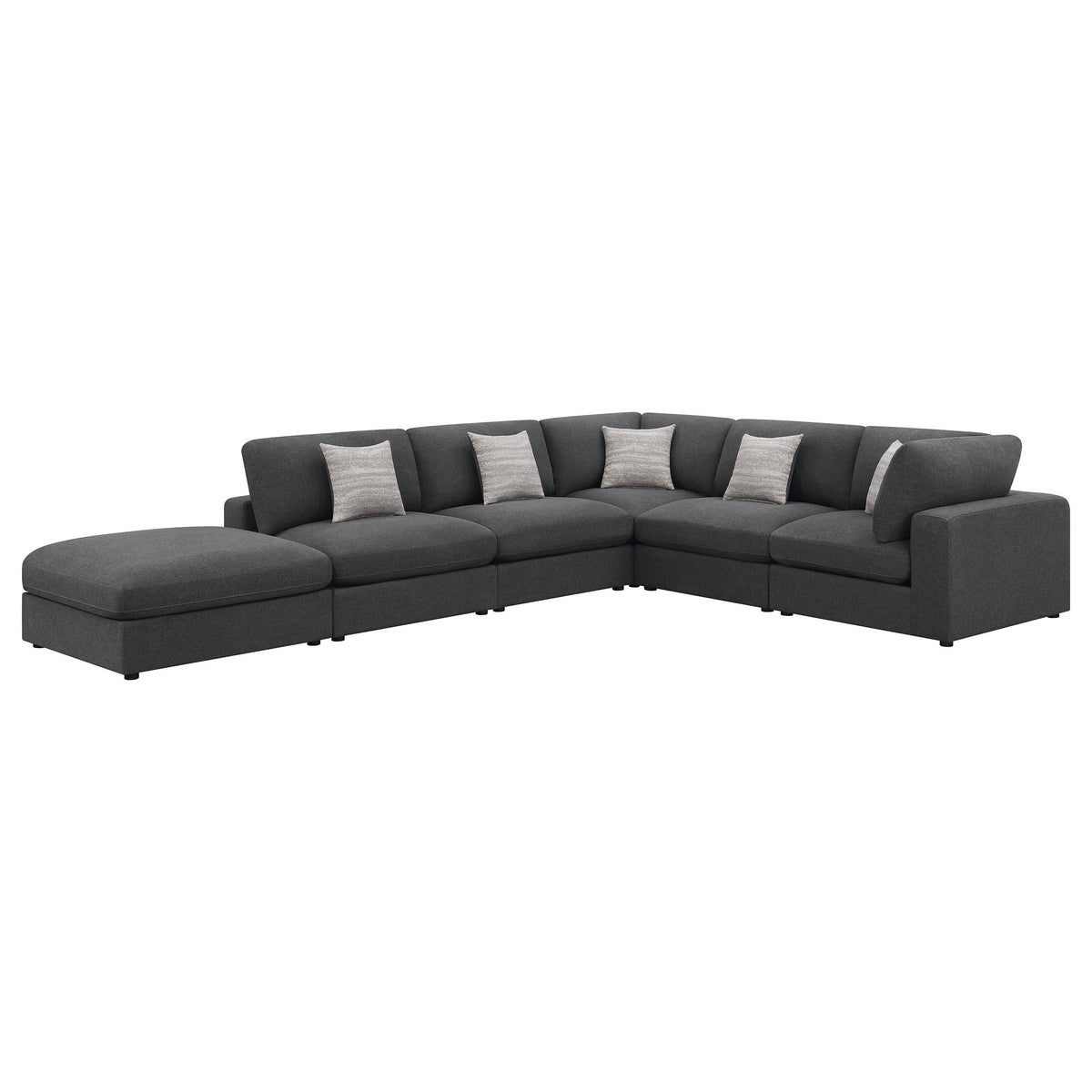 Serene 6-piece Upholstered Modular Sectional Charcoal Serene 6-piece Upholstered Modular Sectional Charcoal Half Price Furniture