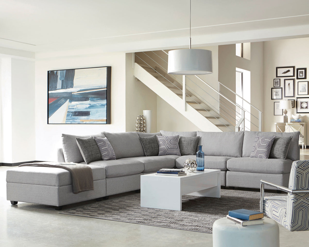 Cambria 6-piece Upholstered Modular Sectional Grey  Las Vegas Furniture Stores