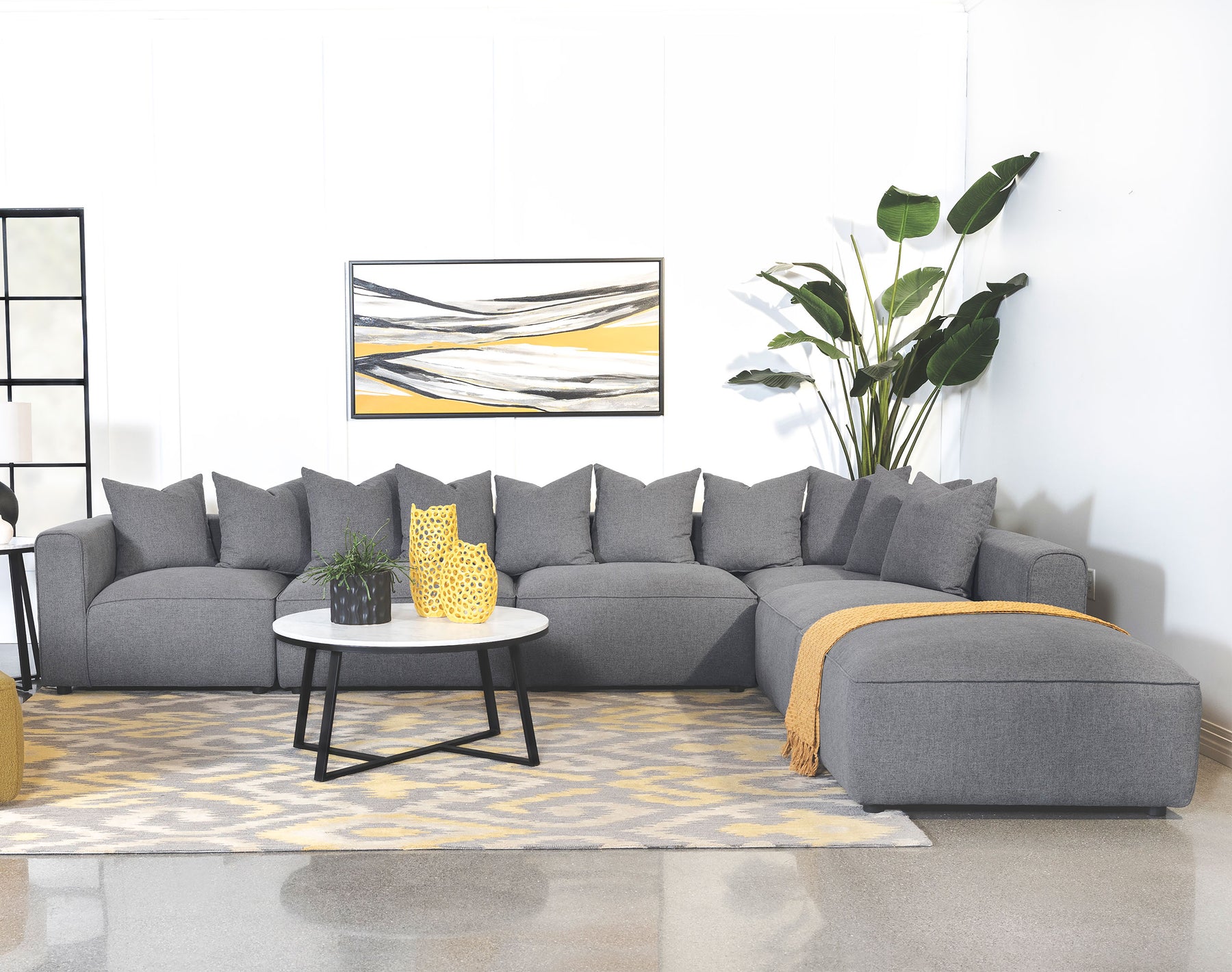 Jennifer 6-piece Tight Seat Modular Sectional Grey Half Price Furniture