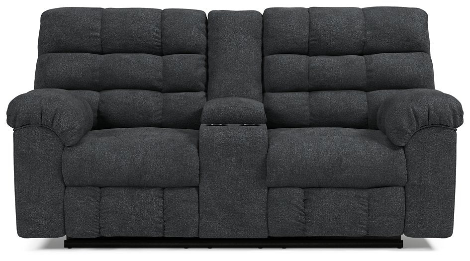Wilhurst Reclining Loveseat with Console Half Price Furniture