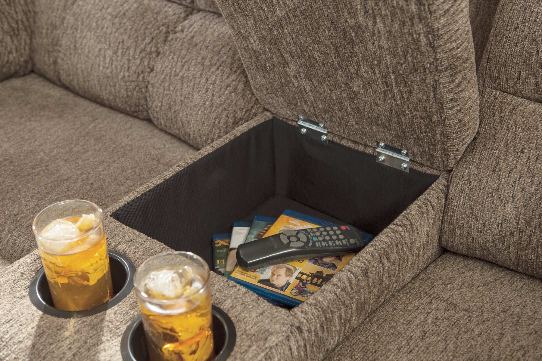 Workhorse Reclining Loveseat with Console Half Price Furniture