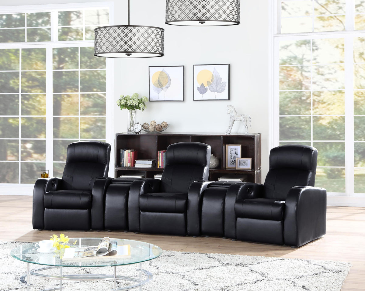 Cyrus Upholstered Recliner Home Theater Set  Las Vegas Furniture Stores