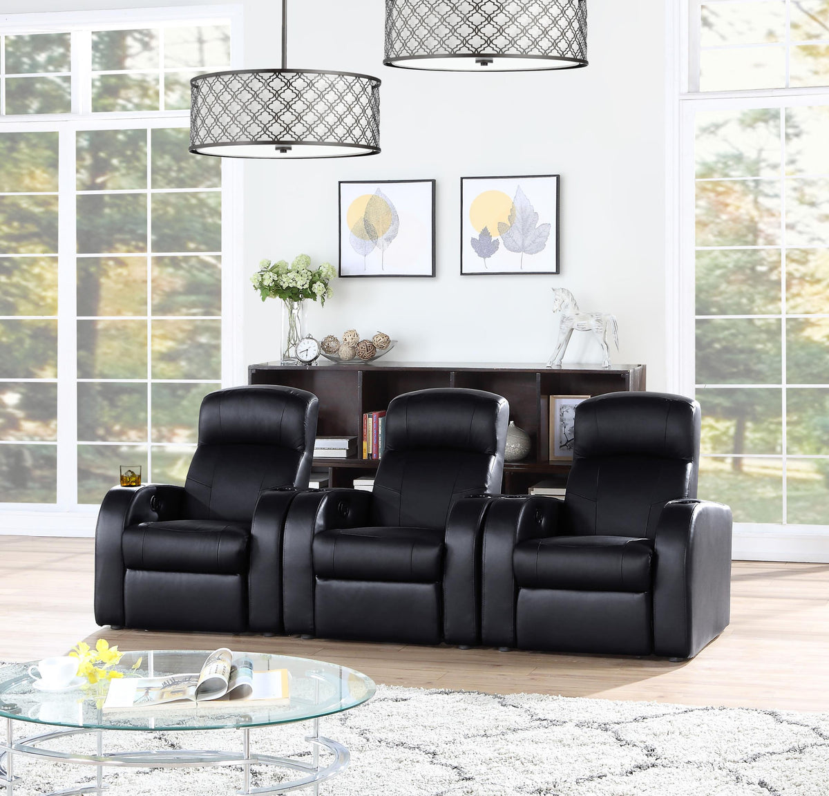 Cyrus Upholstered Recliner Home Theater Set - Half Price Furniture