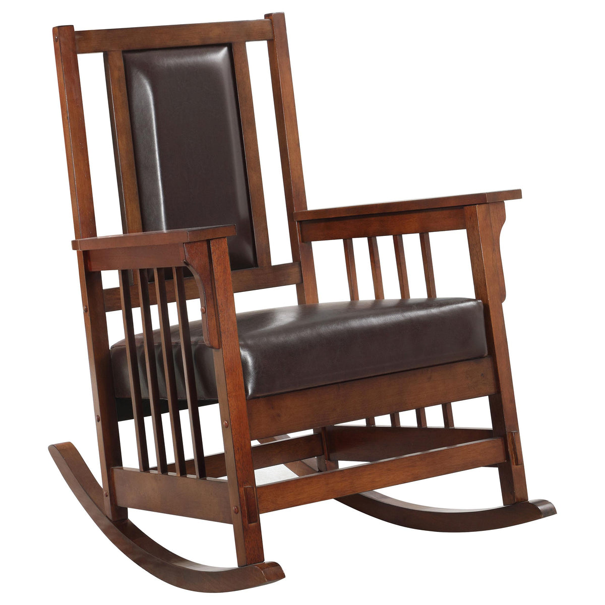 Ida Upholstered Rocking Chair Tobacco and Dark Brown  Las Vegas Furniture Stores
