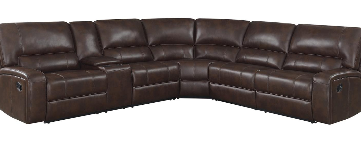 Brunson 3-piece Upholstered Motion Sectional Brown Half Price Furniture