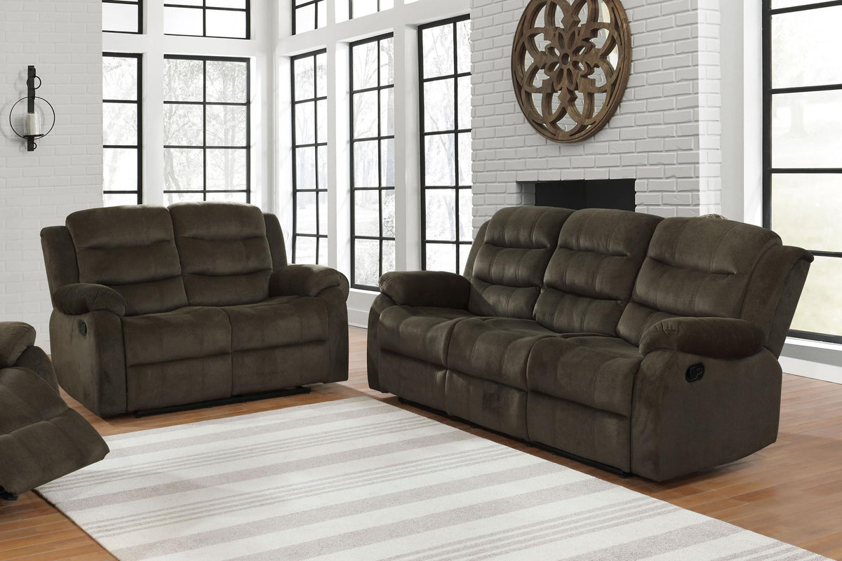 Rodman Upholstered Tufted Living Room Set Olive Brown Half Price Furniture