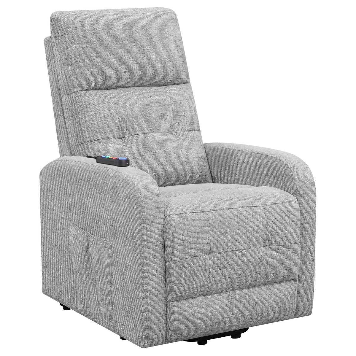 Howie Tufted Upholstered Power Lift Recliner Grey  Las Vegas Furniture Stores