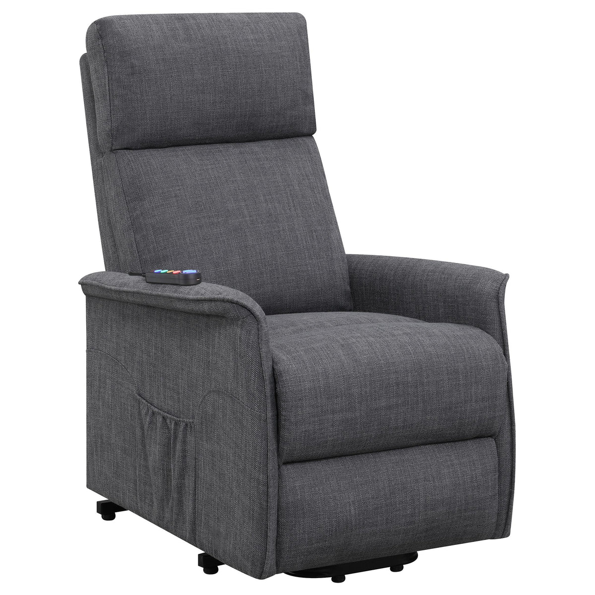 Herrera Power Lift Recliner with Wired Remote Charcoal  Las Vegas Furniture Stores