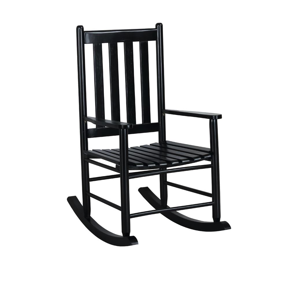 Annie Slat Back Wooden Rocking Chair Black  Las Vegas Furniture Stores