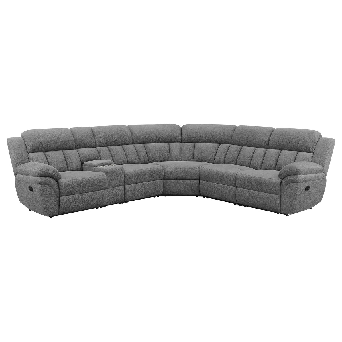 Bahrain 6-piece Upholstered Motion Sectional Charcoal Bahrain 6-piece Upholstered Motion Sectional Charcoal Half Price Furniture