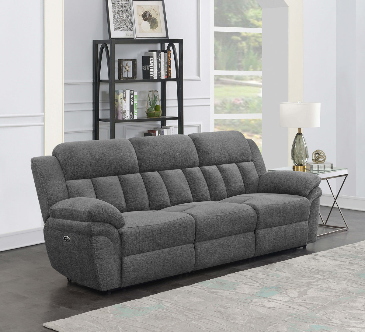 Bahrain Upholstered Power Sofa Charcoal Half Price Furniture