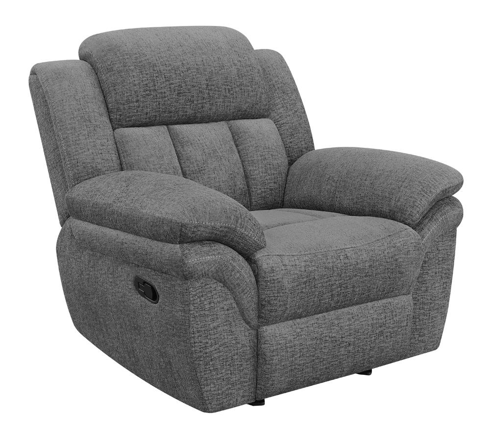 Bahrain Upholstered Glider Recliner Charcoal Half Price Furniture