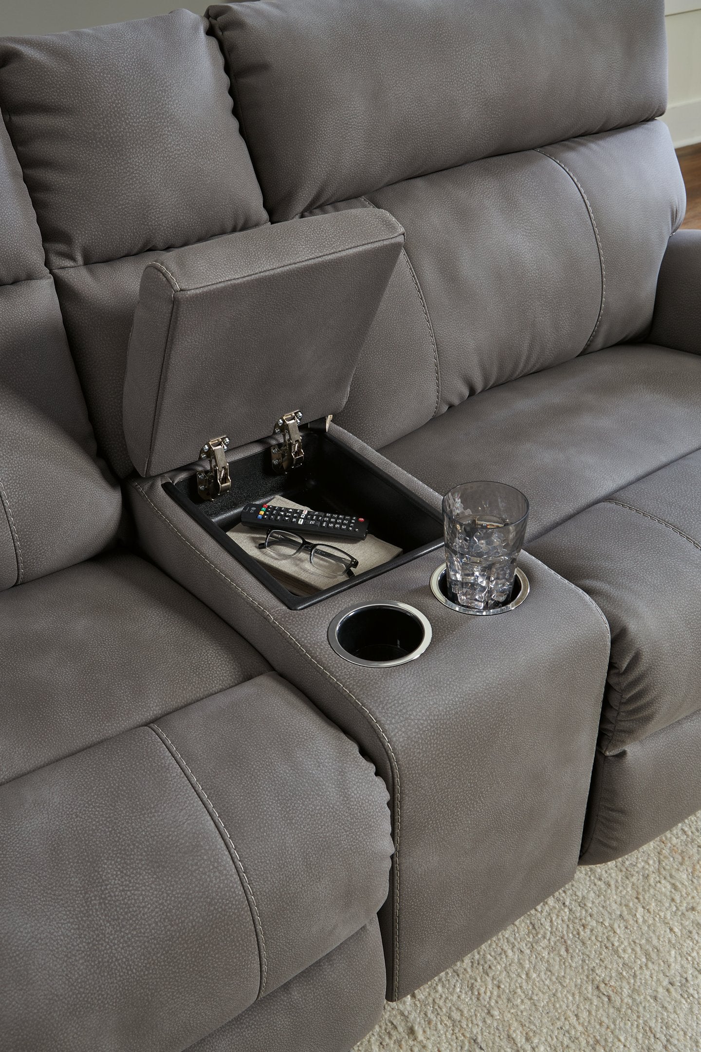 Next-Gen DuraPella Power Reclining Sectional Loveseat with Console - Half Price Furniture