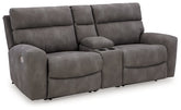 Next-Gen DuraPella Power Reclining Sectional Loveseat with Console Half Price Furniture