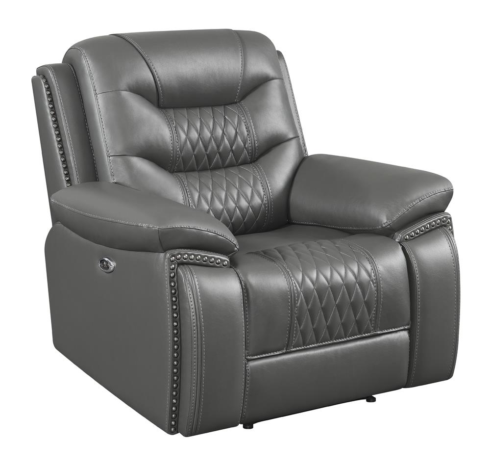 Flamenco Tufted Upholstered Power Recliner Charcoal Flamenco Tufted Upholstered Power Recliner Charcoal Half Price Furniture