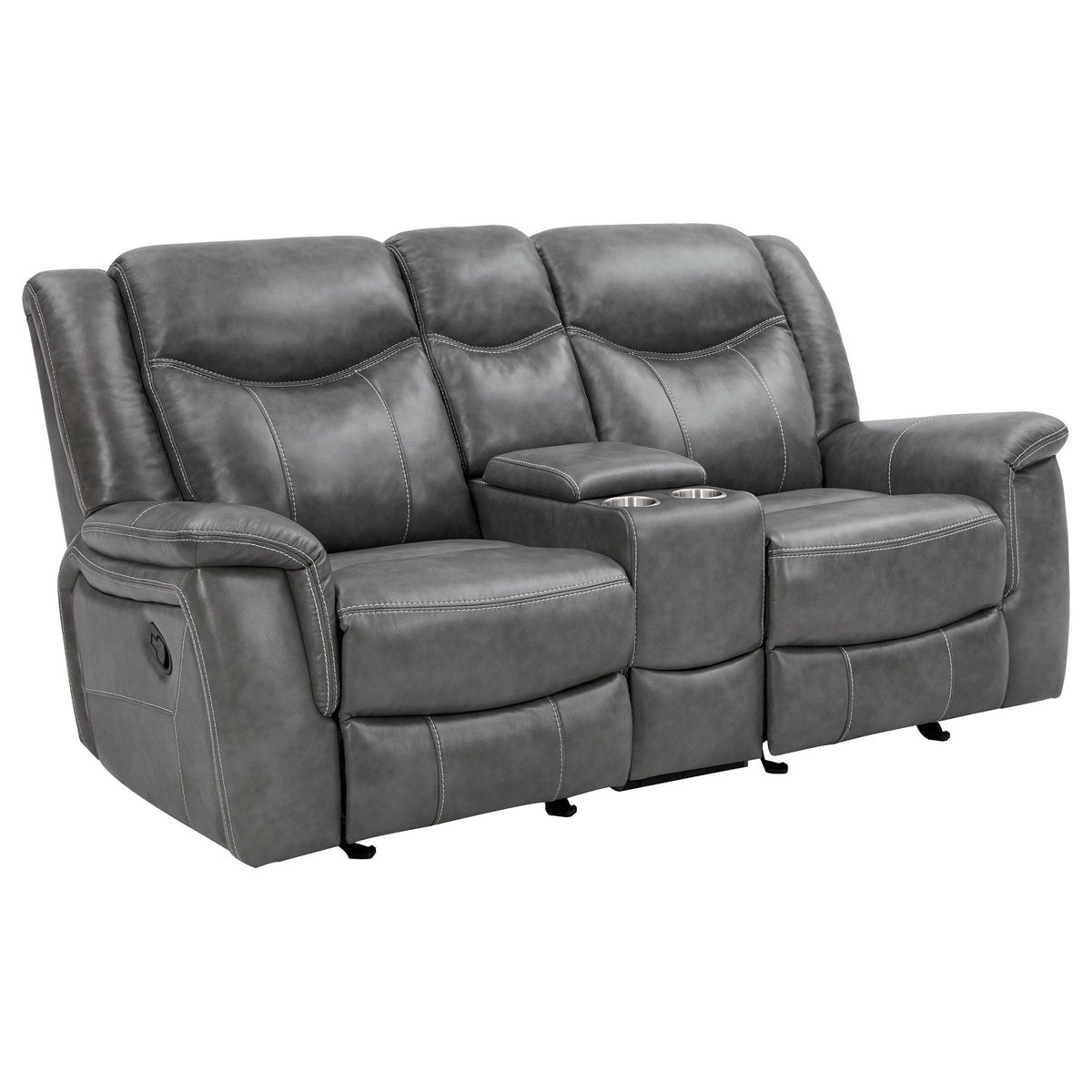 Conrad Upholstered Motion Loveseat Cool Grey Half Price Furniture