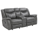 Conrad Upholstered Motion Loveseat Cool Grey Half Price Furniture