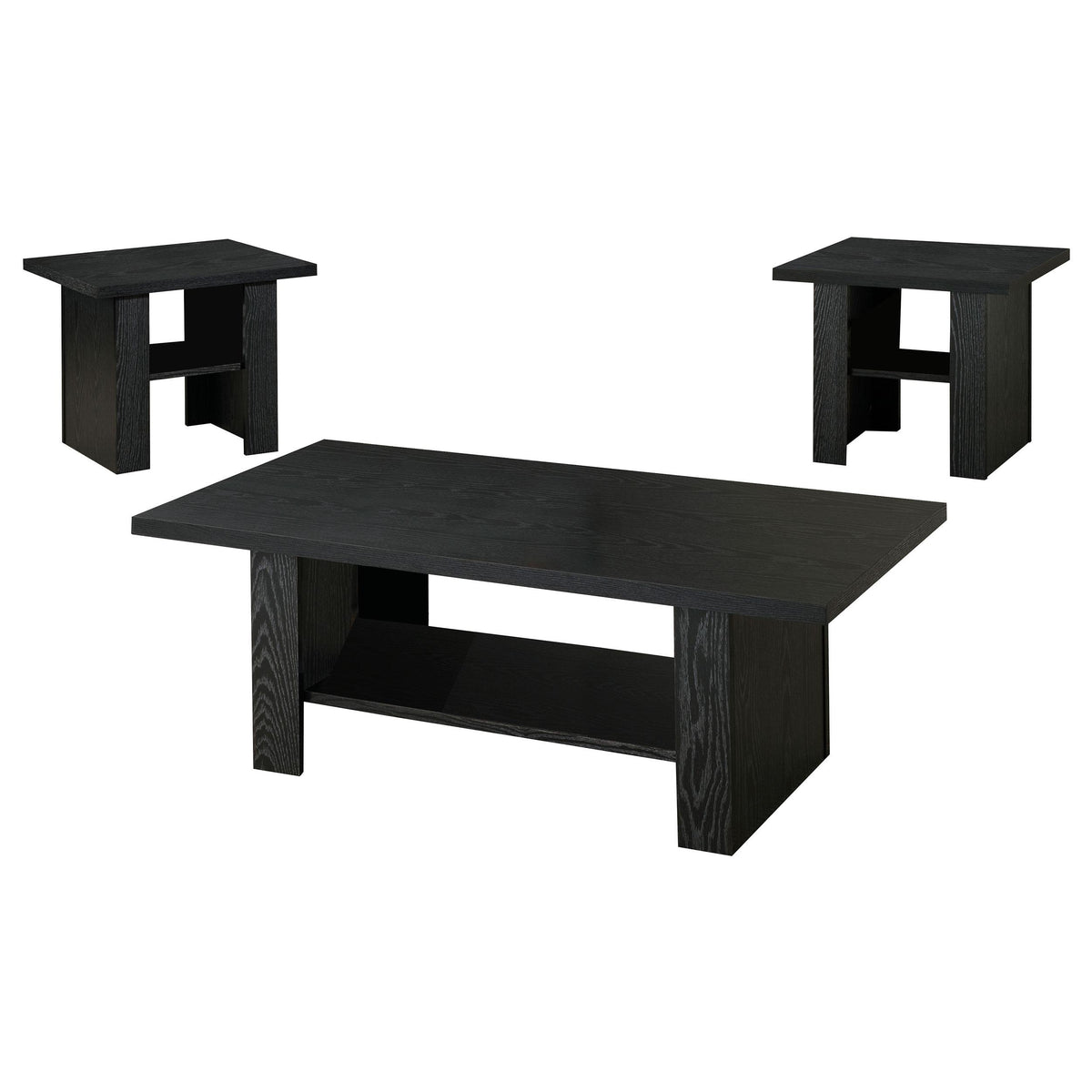 Rodez 3-piece Occasional Table Set Black Oak Half Price Furniture