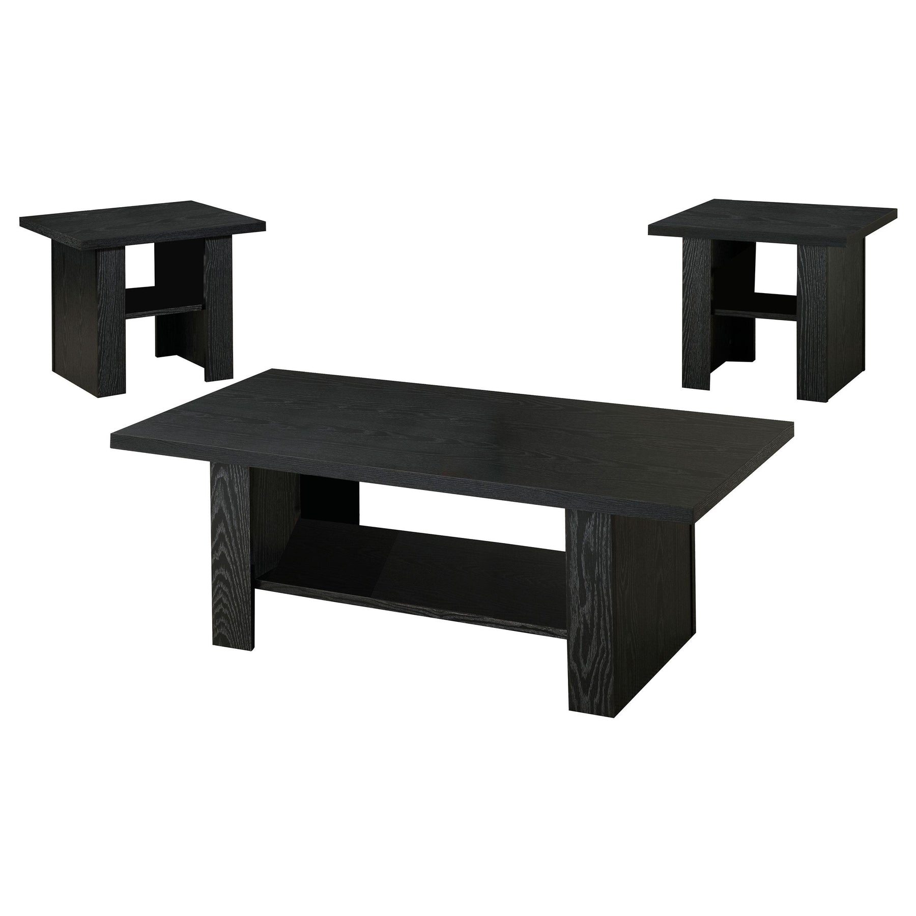 Rodez 3-piece Occasional Table Set Black Oak Half Price Furniture