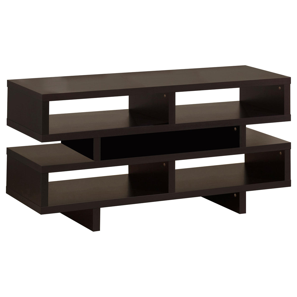 Parker TV Console with 5 Open Compartments Cappuccino  Las Vegas Furniture Stores