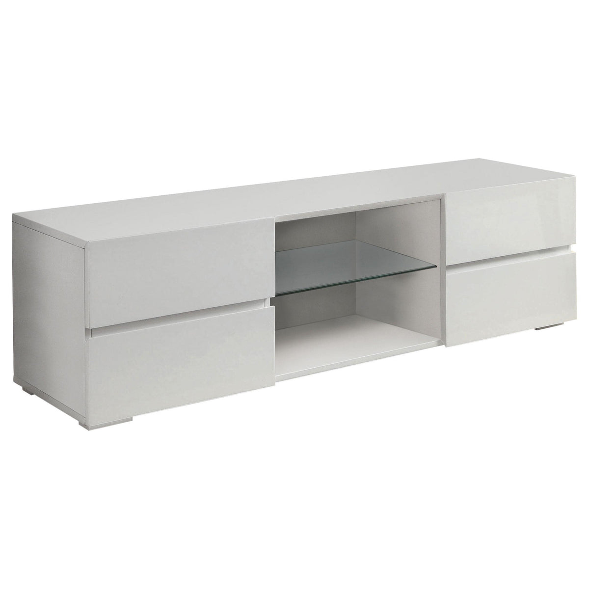 Galvin 4-drawer TV Console Glossy White  Las Vegas Furniture Stores