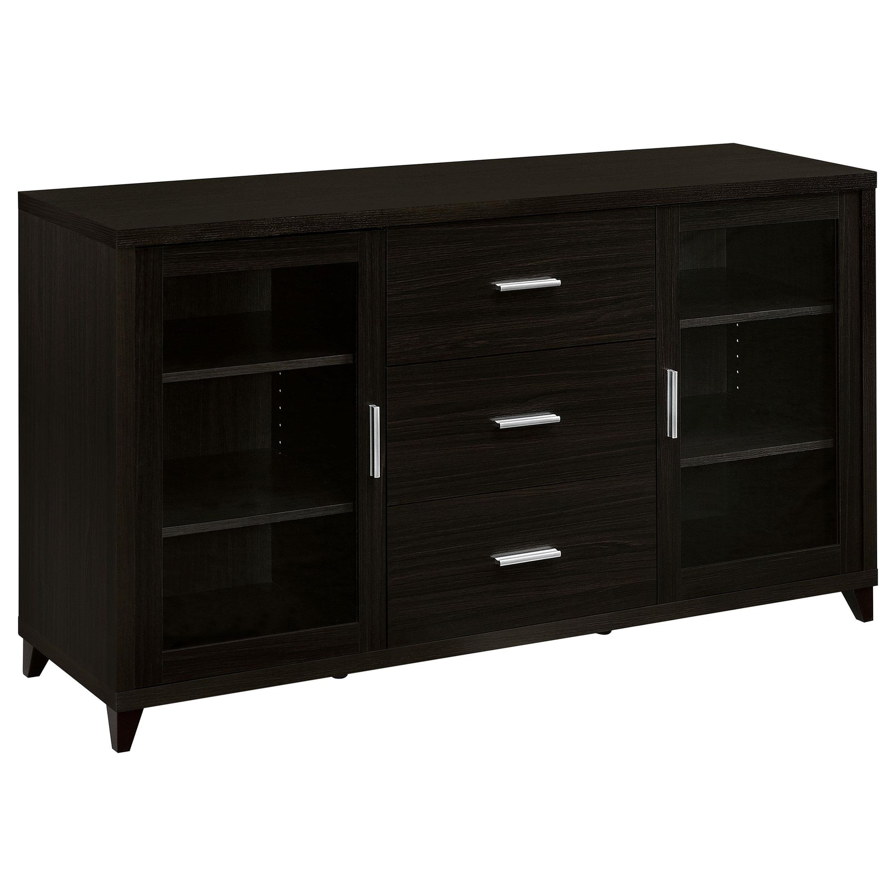 Lewes 2-door TV Stand with Adjustable Shelves Cappuccino Half Price Furniture