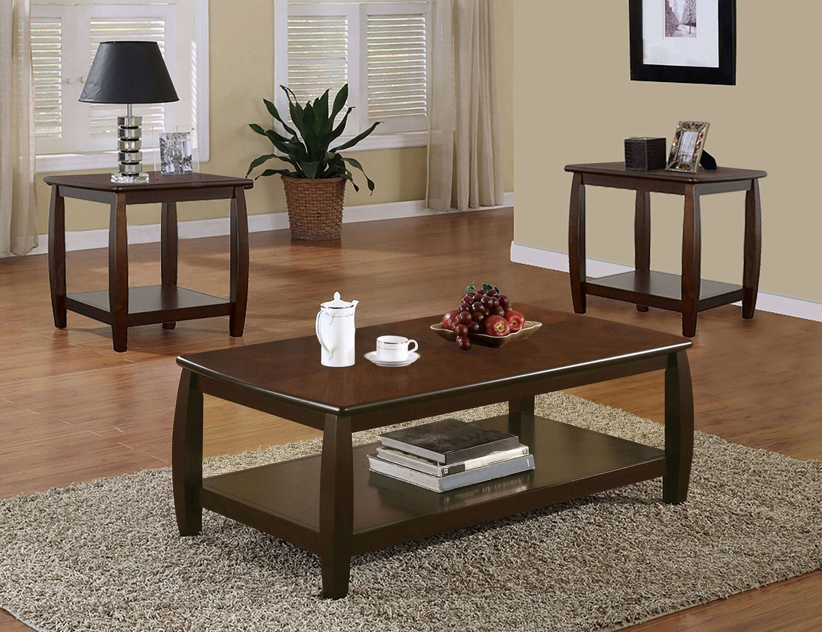 Dixon 3-piece Coffee Table Set Espresso - Half Price Furniture
