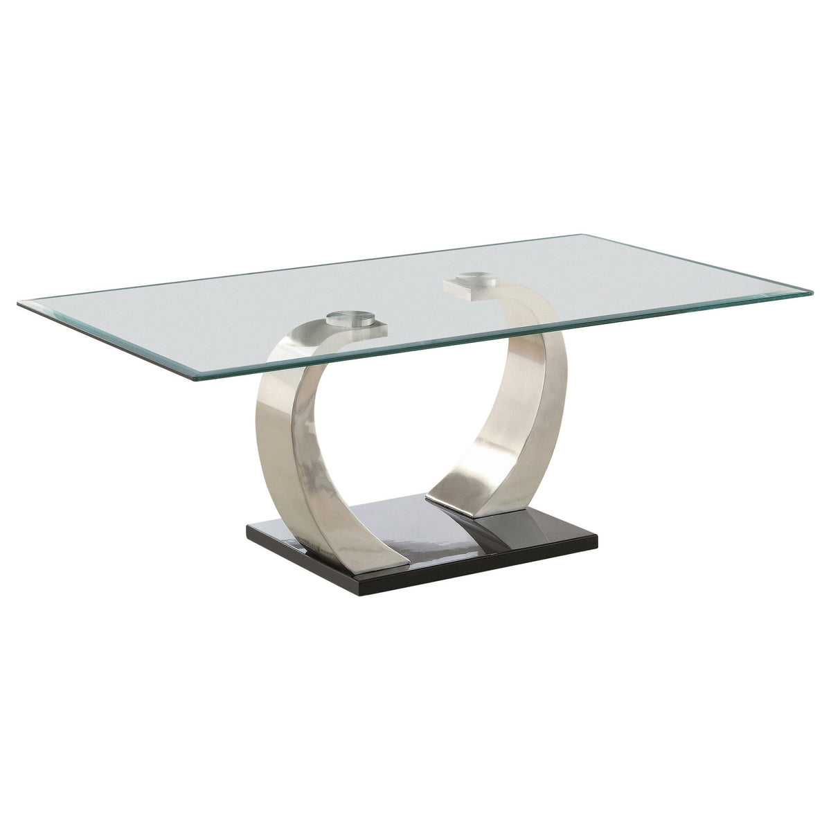 Pruitt Glass Top Coffee Table Clear and Satin Pruitt Glass Top Coffee Table Clear and Satin Half Price Furniture