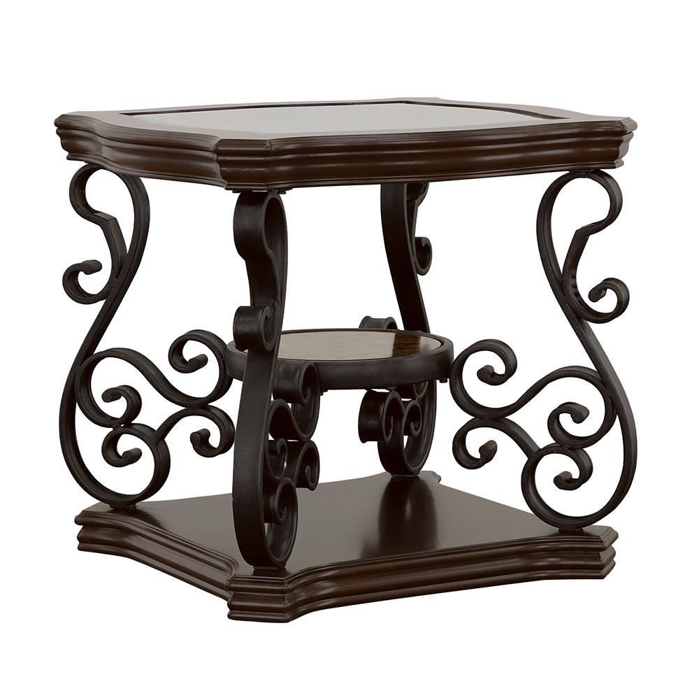 Laney End Table Deep Merlot and Clear  Las Vegas Furniture Stores