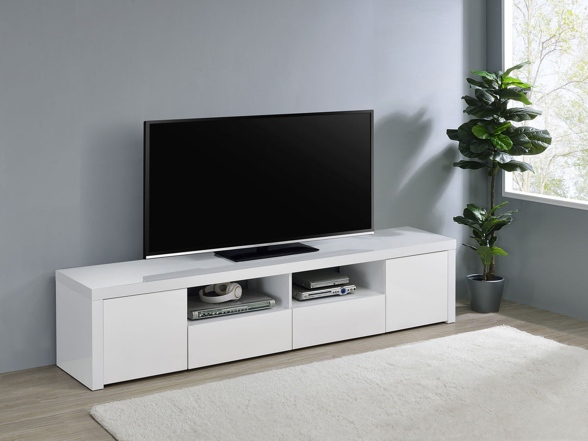Jude 2-door 79" TV Stand With Drawers White High Gloss Jude 2-door 79" TV Stand With Drawers White High Gloss Half Price Furniture