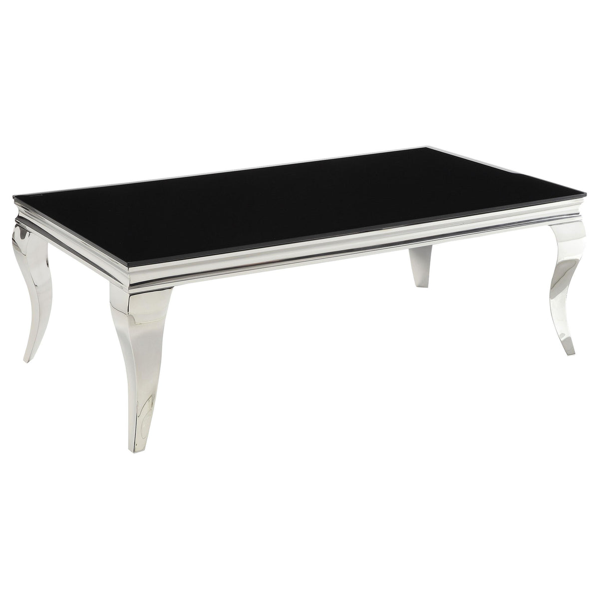 Luna Rectangular Coffee Table Chrome and Black Luna Rectangular Coffee Table Chrome and Black Half Price Furniture