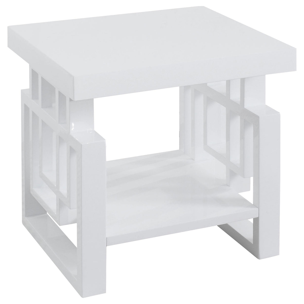 Schmitt Rectangular End Table High Glossy White Half Price Furniture