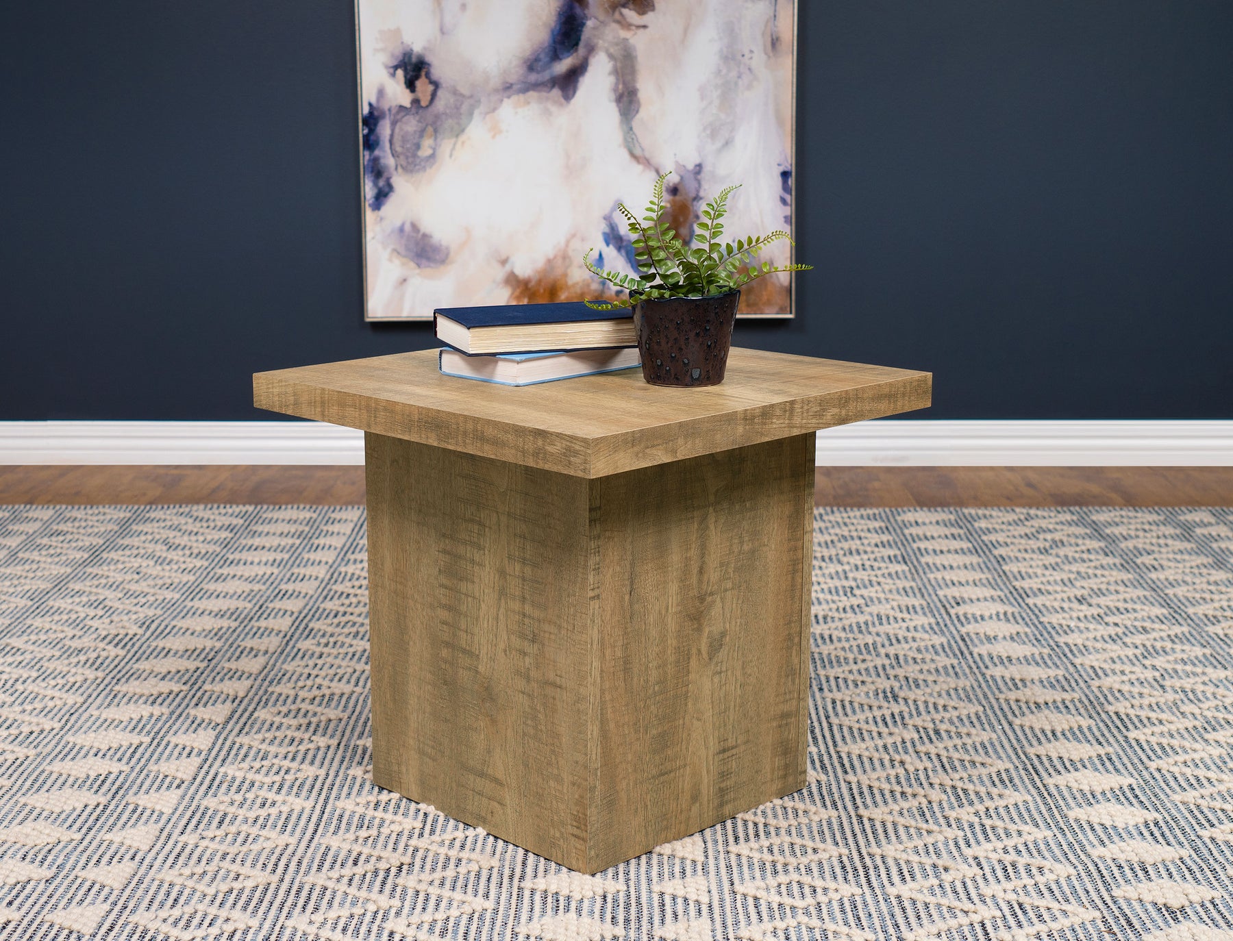 Devar Square Engineered Wood End Table Mango Half Price Furniture