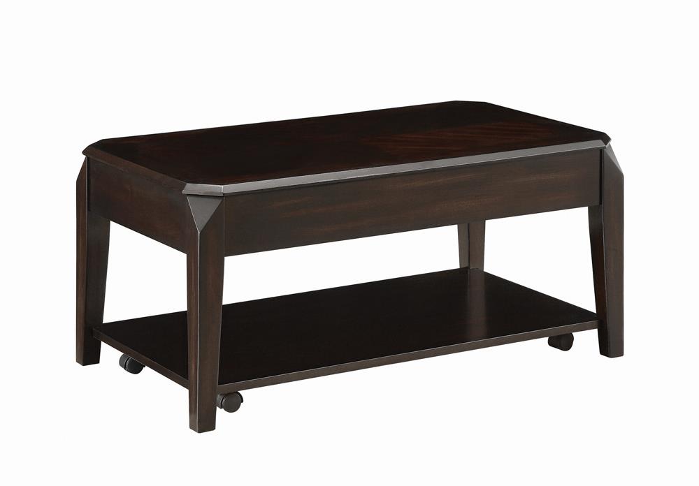 Baylor Lift Top Coffee Table with Hidden Storage Walnut  Las Vegas Furniture Stores